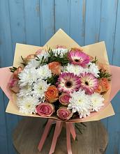 Букет цветов из:  Розы, Герберы и Хризантемы #REPLACE_PRED# Поныри