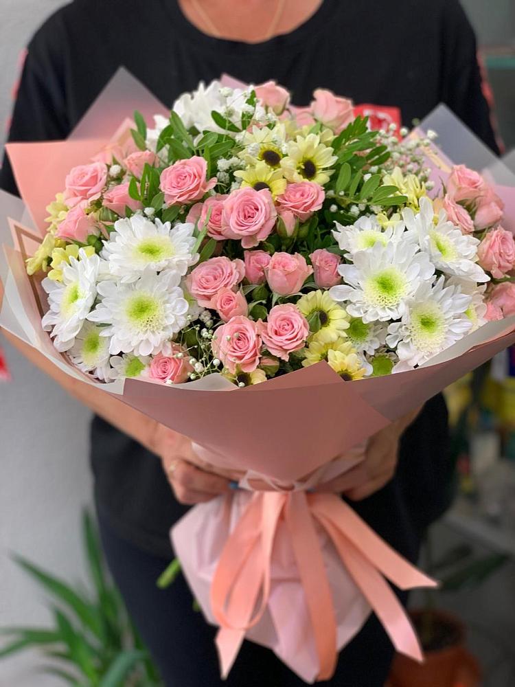 Букет цветов из: Розы и Хризантемы в Поныри