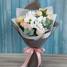 Букет цветов из:  Хризантемы и Розы #REPLACE_PRED# Поныри