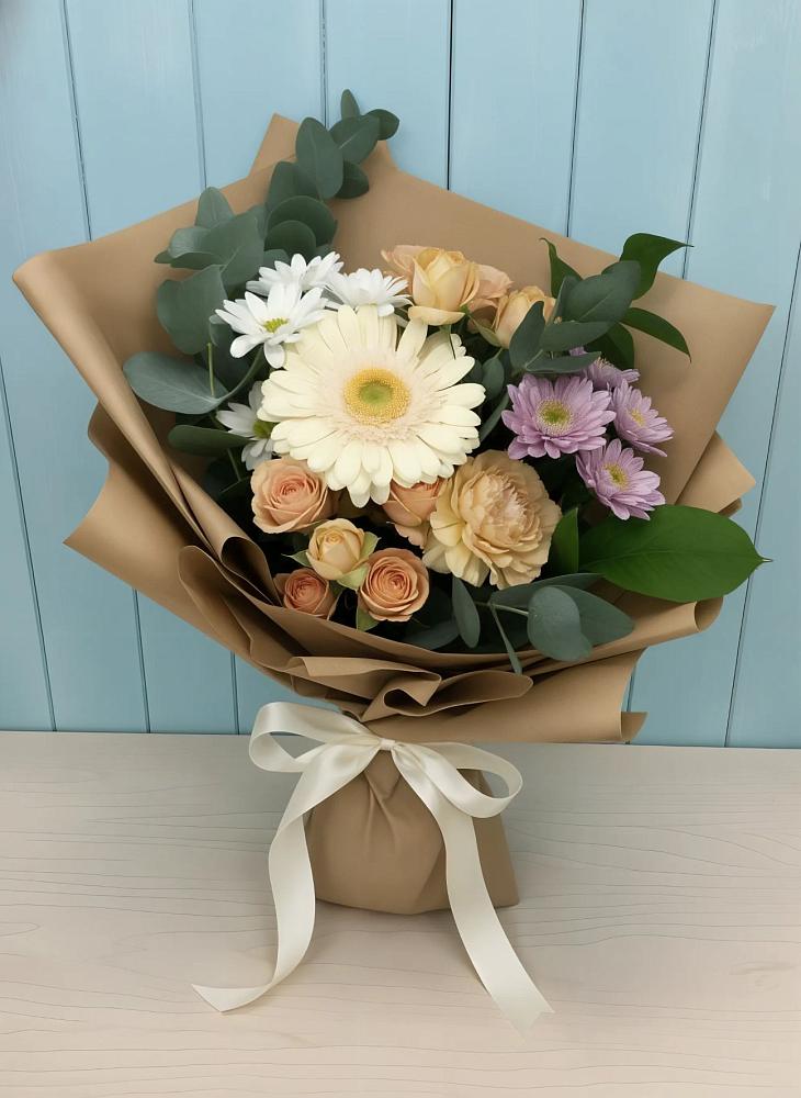 Букет цветов из: Герберы и Хризантемы в Поныри