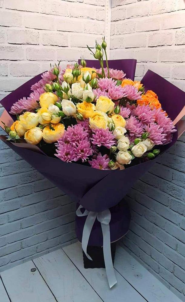 Букет цветов из: Хризантемы и Розы в Поныри