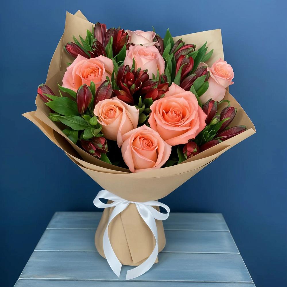 Букет цветов из: Розы и Альстромерии в Поныри