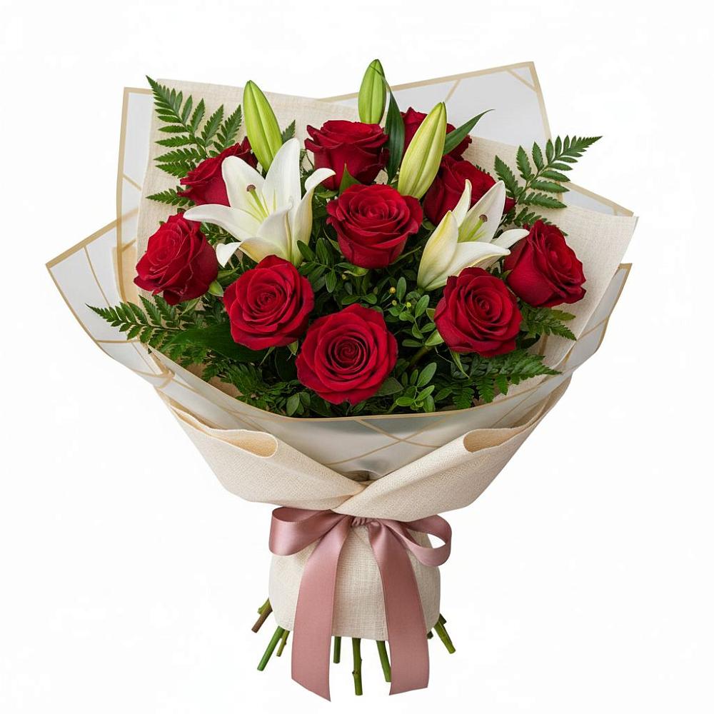 Букет цветов из: Лилии и Розы в Поныри