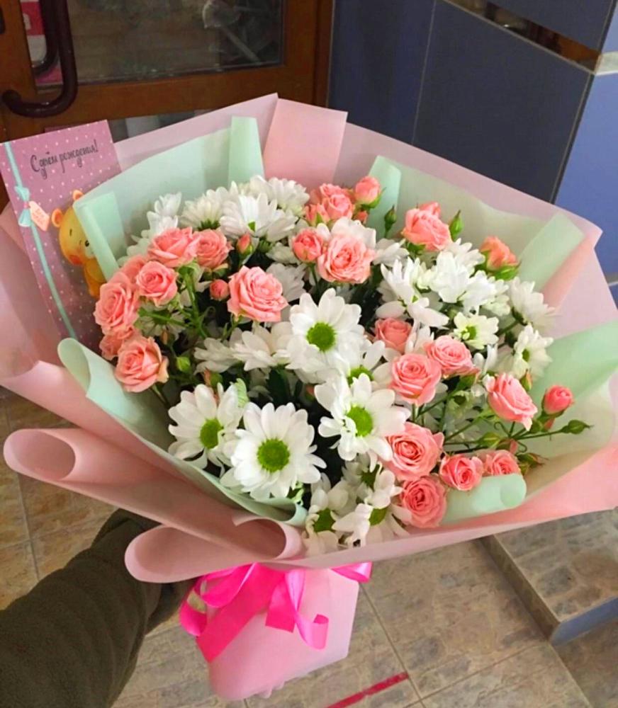 Букет цветов из: Розы и Хризантемы в Поныри