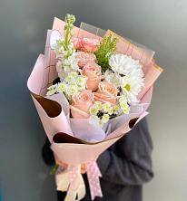 Букет цветов из:  Хризантемы и Розы в Поныри