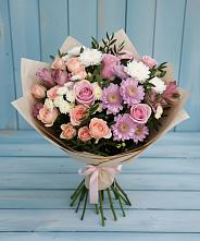 Букет цветов из:  Хризантемы, Розы и Альстромерии #REPLACE_PRED# Поныри