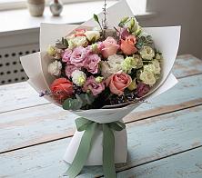 Букет цветов из:  Розы, Лизиантусы и Гвоздики #REPLACE_PRED# Поныри