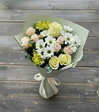 Букет цветов из:  Альстромерии, Розы и Хризантемы в Поныри