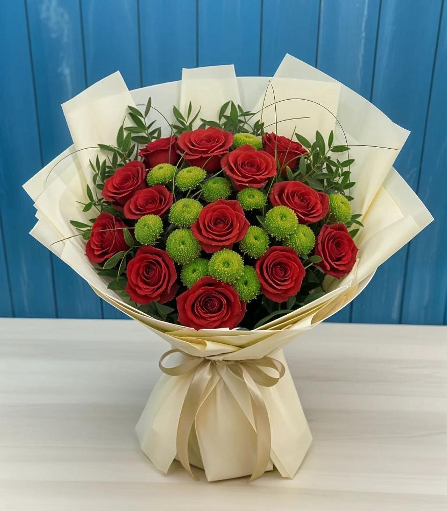 Букет цветов из: Розы и Хризантемы в Поныри